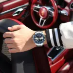 POEDAGAR E122 Watch For Men - Silver Blue - Image 5
