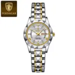 Poedagar 306 Watch For Women-Silver Gold and White
