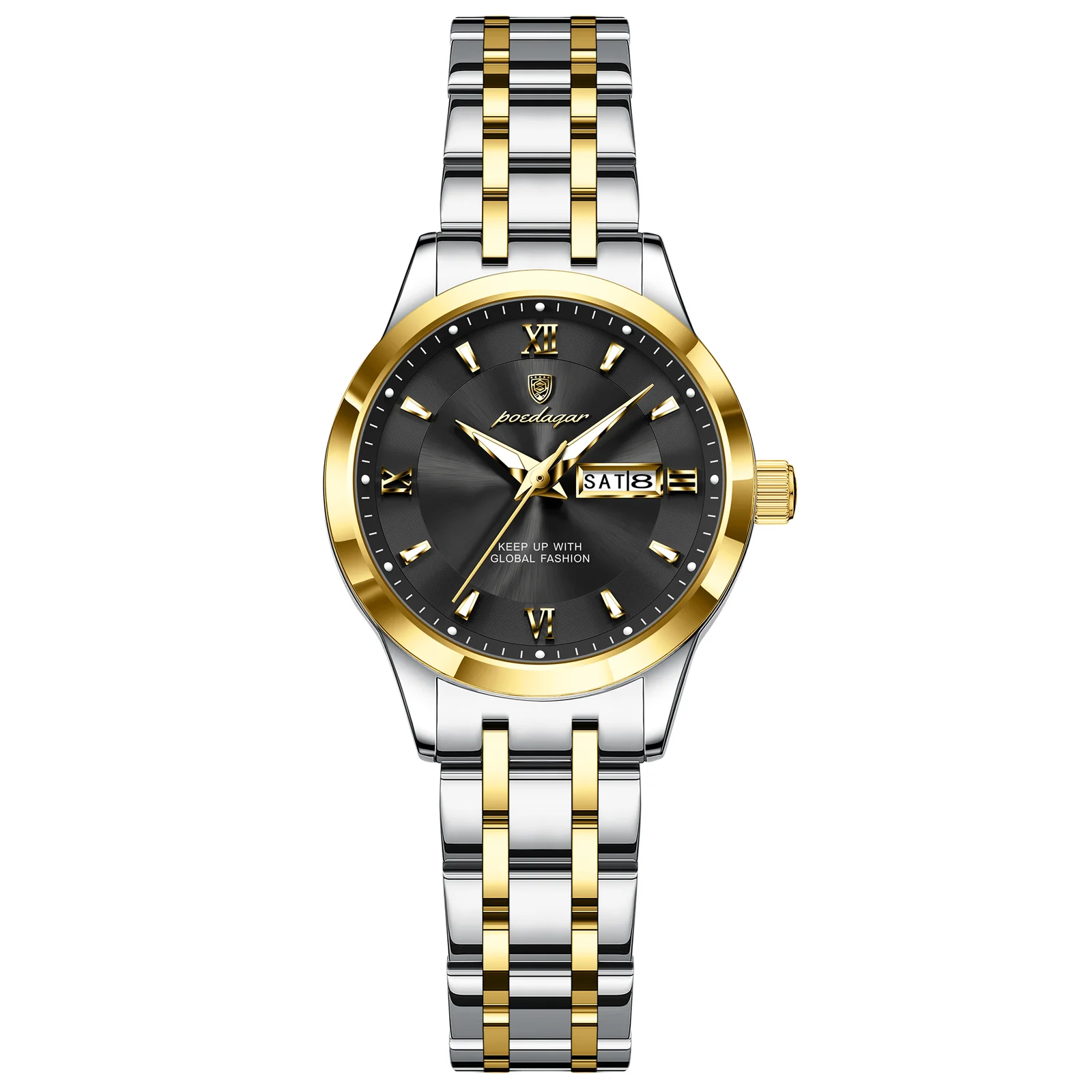 Poedagar-503-Watch-For-Women-Silver-Gold-Black.webp Poedagar 503 Watch For Women - Silver Gold Black - Image 1