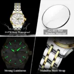 Poedagar 503 Watch For Women - Silver Gold White - Image 3