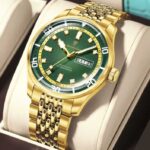 Poedagar 609 Chain Watch For Men - Gold Green