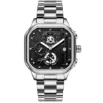 Poedagar 628 Watches for Men-Silver Black