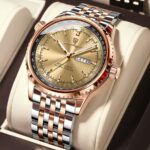 Poedagar 673 Chain Watch for Men - Silver Gold Rose - Image 2