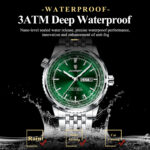 Poedagar 673 Chain Watch for Men - Silver Green - Image 3