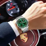 Poedagar 673 Chain Watch for Men - Silver Green - Image 5