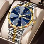 Poedagar 674 Chain Watch For Men - Silver Gold Blue - Image 2