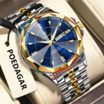 Poedagar 674 Chain Watch For Men - Silver Gold Blue - Image 3