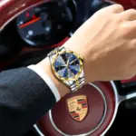 Poedagar 674 Chain Watch For Men - Silver Gold Blue - Image 7