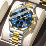Poedagar 688 Watch For Men - Silver Gold Blue