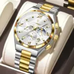 Poedagar 688 Watch For Men - Silver Gold Gray