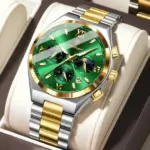 Poedagar 688 Watch For Men - Silver Gold Green