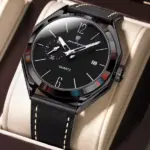 Poedagar 689 Leather Watch For Men - Full Black