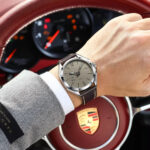 Poedagar 689 Leather Watch For Men - Silver Black Gray - Image 4