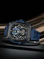 Poedagar 694 WAtch For Men - Black Blue - Image 5