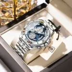 Poedagar 695 Chain Watch For Men - Silver Blue - Image 3