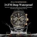 Poedagar 697 Cornograph Watch For Men - Full Black - Image 2