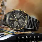 Poedagar 697 Cornograph Watch For Men - Full Black - Image 6