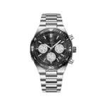 Poedagar 697 Cornograph Watch For Men - Silver And Black