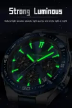 Poedagar 697 Cornograph Watch For Men - Silver Blue - Image 6