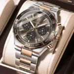Poedagar 697 Cornograph Watch For Men - Silver Rose Black - Image 2