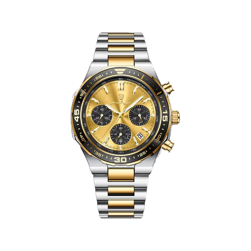 Poedagar-697-Cornograph-Watch-For-Men-Silver-Rose-Black-2.webp Poedagar 697 Cornograph Watch For Men - Silver Gold Black - Image 1