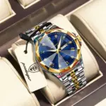 Poedagar 698 Chain Watch For Men - Silver Gold Blue - Image 3