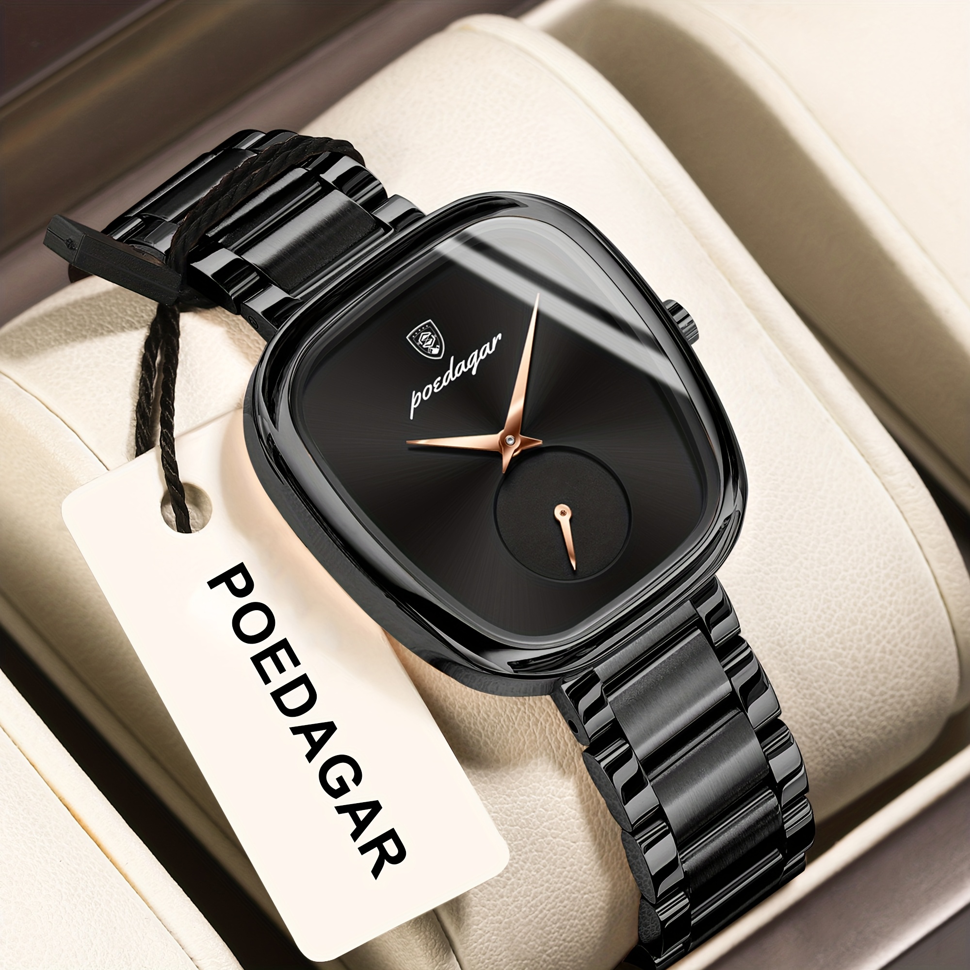 Poedagar-783-New-Unique-Design-Stainless-Steel-Ladies-Watch-Black.jpg 783 Poedagar Unique Design Watch For Women - Full Black - Image 1