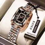 Poedagar785 Orginal Watch For Woman - Rose Silver and Black