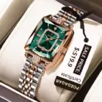 Poedagar785 Orginal Watch For Woman - Golden Silver and Green