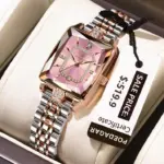 Poedagar785 Orginal Watch For Woman - Rose Silver and Pink