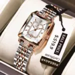 Poedagar785 Orginal Watch For Woman - Golden Silver and White