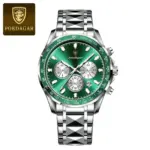 Poedagar 815 Cornograph Watch For Men - Silver Green