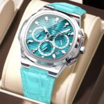 Poedagar 834 Leather Watch For Men - Silver Sky