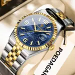 Poedagar 839 Watch For Men - Silver Gold Blue - Image 2
