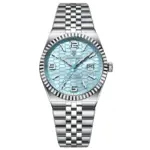 Poedagar 839 Watch For Men - Silver Mint Blue