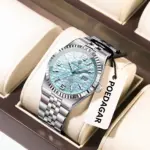Poedagar 839 Watch For Men - Silver Mint Blue - Image 2