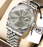 Poedagar 845 watch for Men - Silver Gray - Image 2