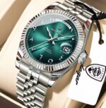 Poedagar 845 watch for Men - Silver Deep Blue - Image 2