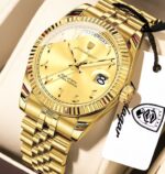 Poedagar 845 watch for Men - Full Golden - Image 2