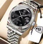 Poedagar 845 watch for Men - Silver Black - Image 2
