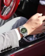 Poedagar 845 watch for Men - Silver Deep Green - Image 2