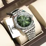 Poedagar 845 watch for Men - Silver Deep Green - Image 3