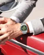 Poedagar 845 watch for Men - Silver Deep Green - Image 4