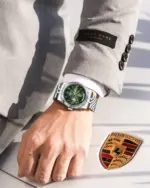 Poedagar 845 watch for Men - Silver Deep Green - Image 5