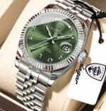 Poedagar 845 watch for Men - Silver Green - Image 2