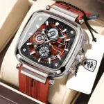 Poedagar 849 Watch For Men - Silver Red