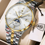 Poedagar 854 Watch For Men - Silver Gold