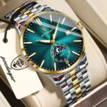 Poedagar 854 CH For Men - Silver Gold Blue Dark