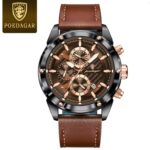 Poedagar 860 Chain Watch For Men - Black Brown