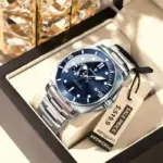 Poedagar 873 Chain Watch For Men - Silver Blue - Image 2